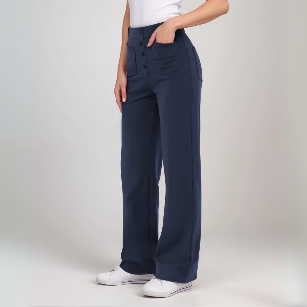 Elisha | Elastische broek met hoge taille | 1+1 GRATIS