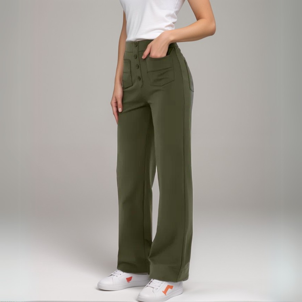 Elisha | Elastische broek met hoge taille | 1+1 GRATIS