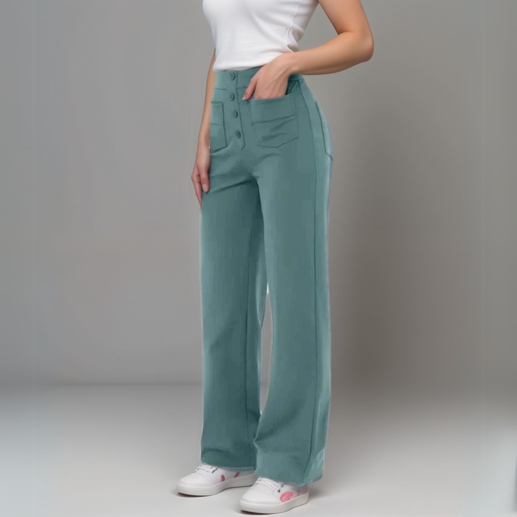 Elisha | Elastische broek met hoge taille | 1+1 GRATIS