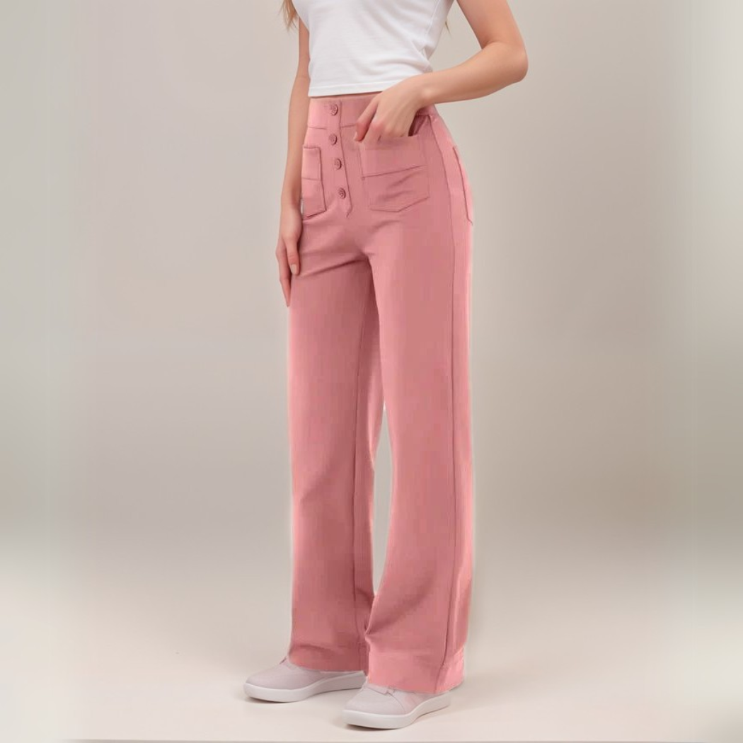 Elisha | Elastische broek met hoge taille | 1+1 GRATIS