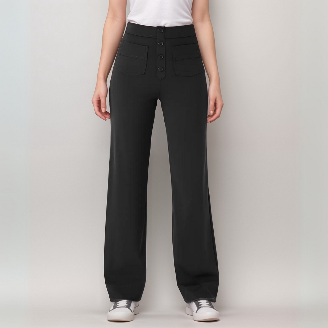Elisha | Elastische broek met hoge taille | 1+1 GRATIS