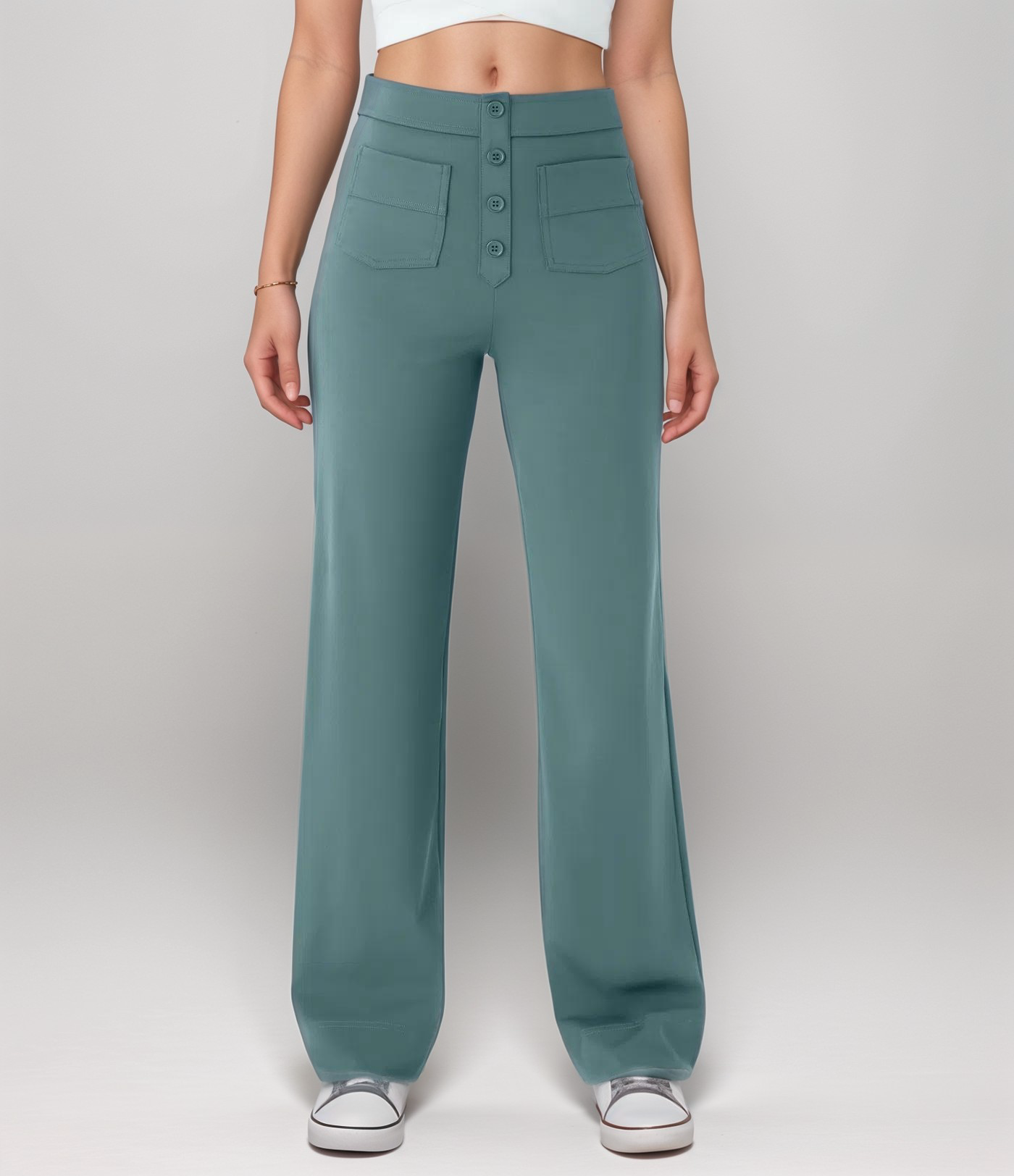 Elisha | Elastische broek met hoge taille | 1+1 GRATIS