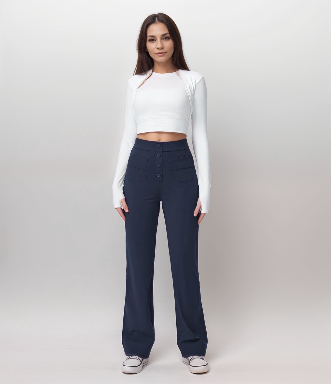 Elisha | Elastische broek met hoge taille | 1+1 GRATIS