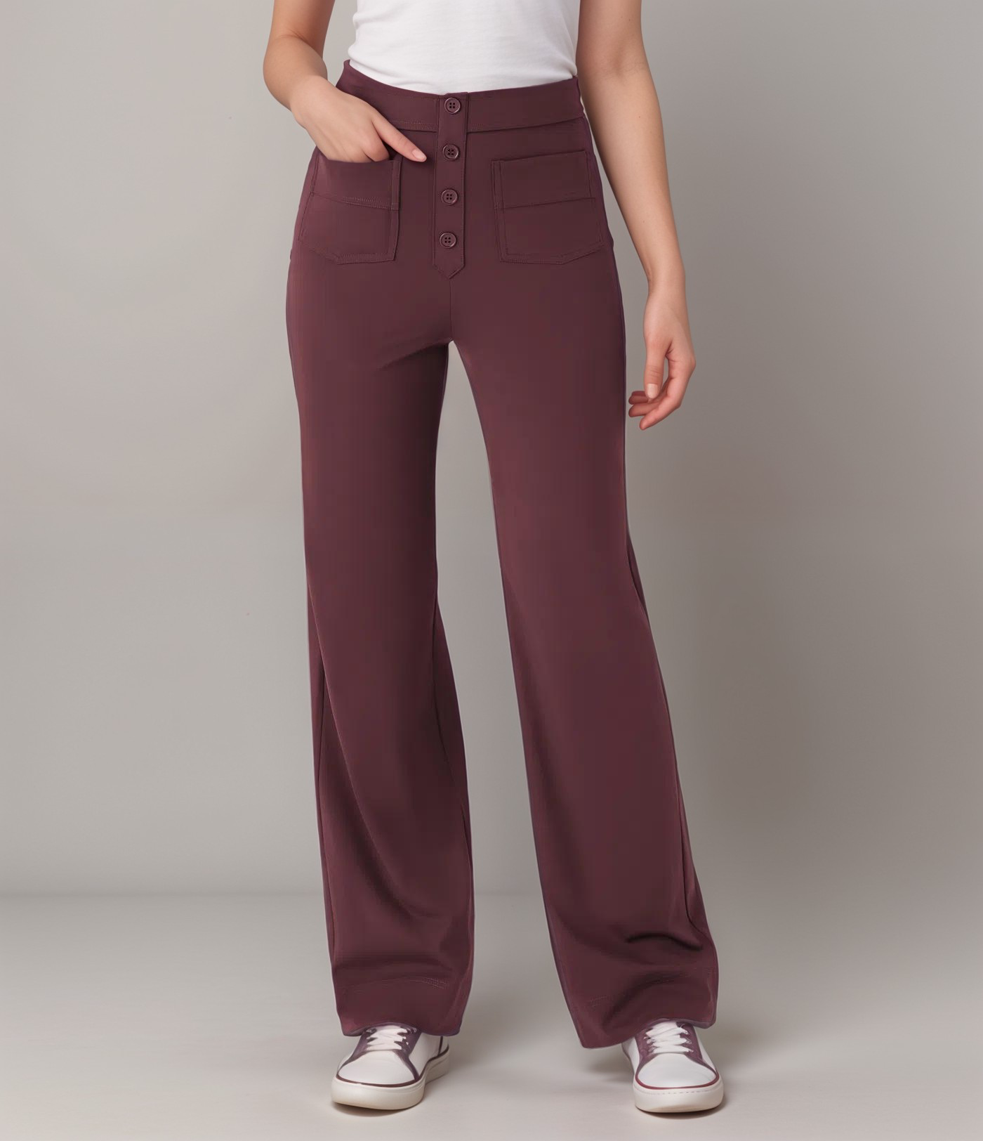 Elisha | Elastische broek met hoge taille | 1+1 GRATIS