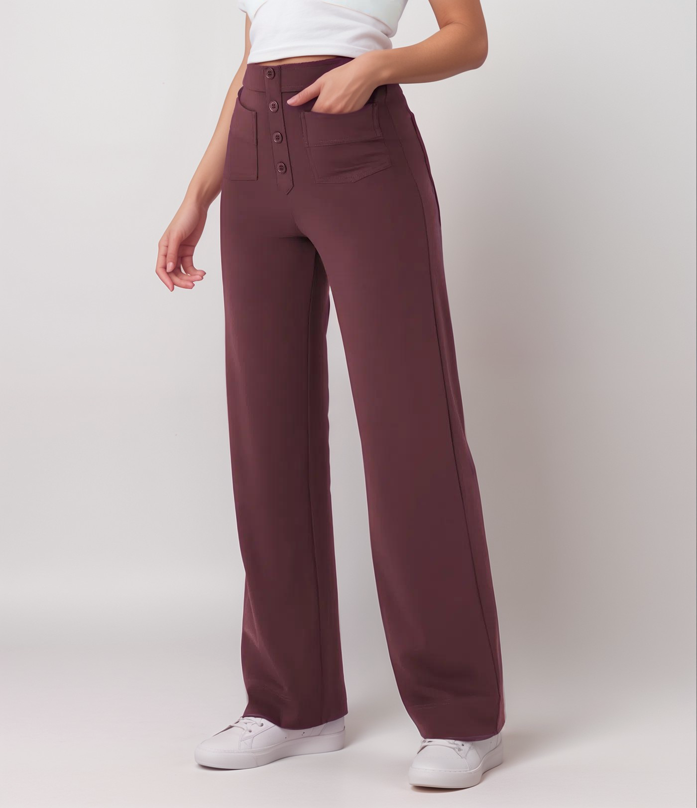 Elisha | Elastische broek met hoge taille | 1+1 GRATIS
