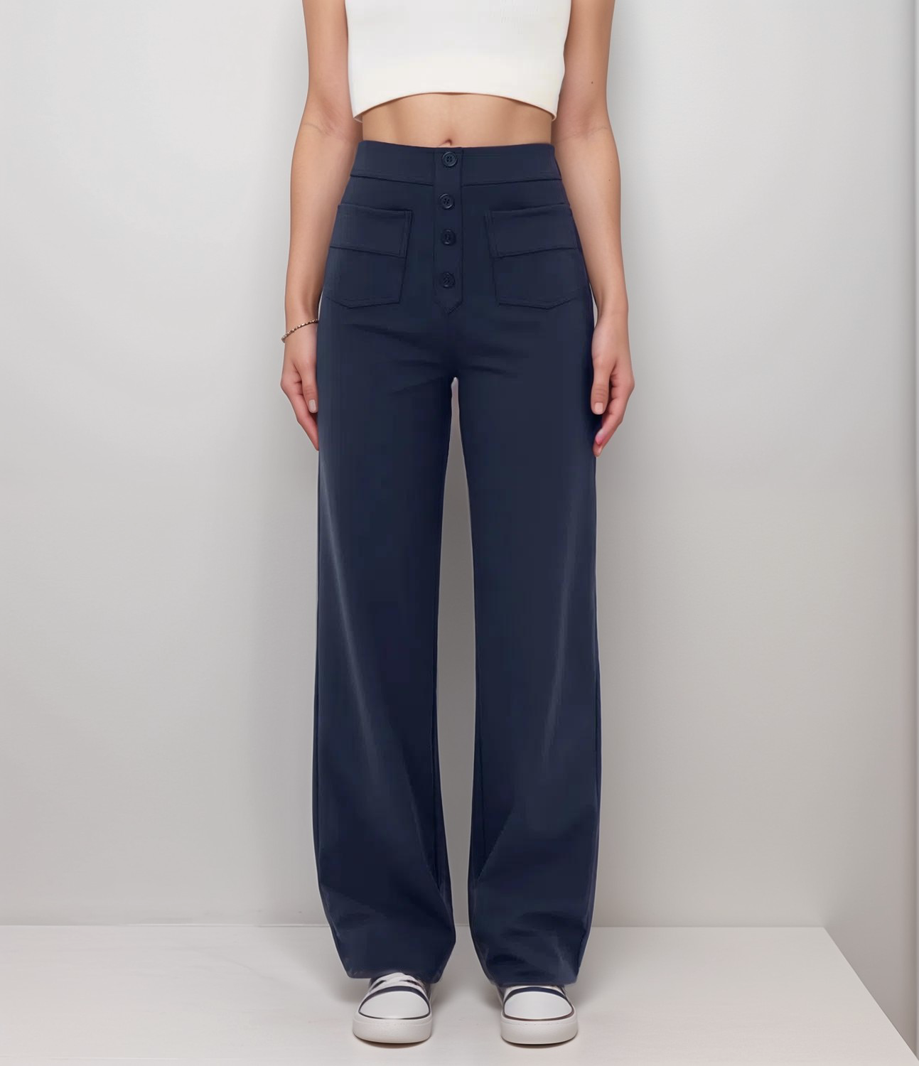 Elisha | Elastische broek met hoge taille | 1+1 GRATIS