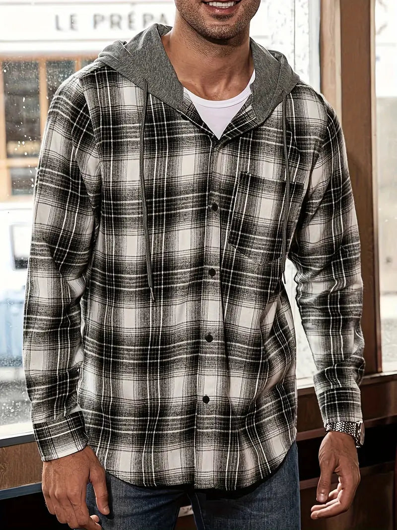 Robin | Geruit Hoodie Overhemd