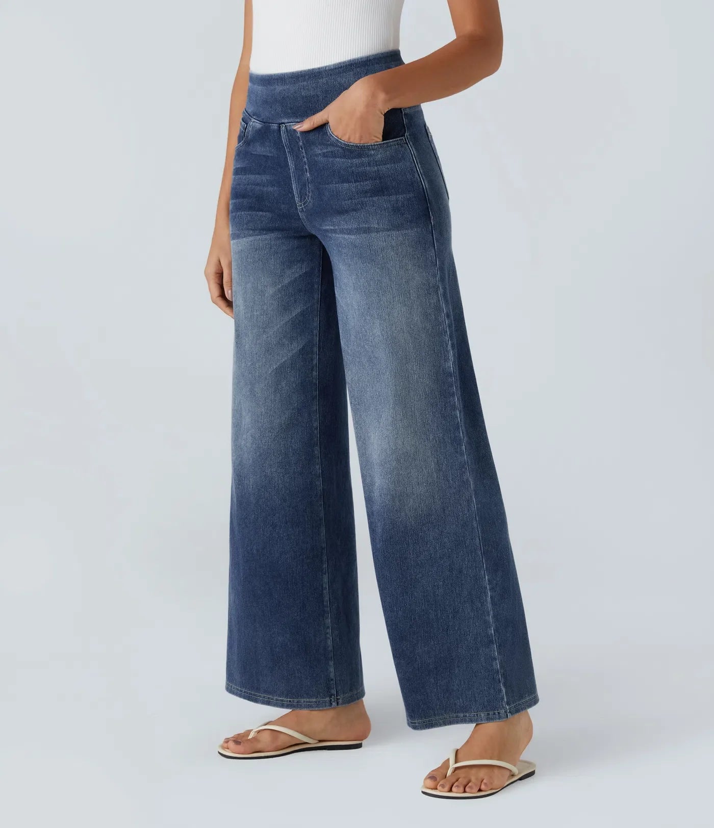 Evelien | Elastische broek met hoge taille